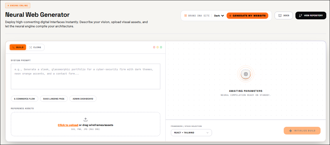 Website Generation preview